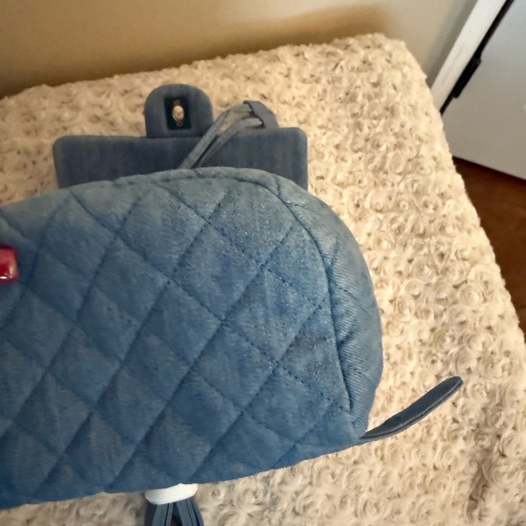 CHANEL Light Blue Quilted Backpack - Picture 5 of 16